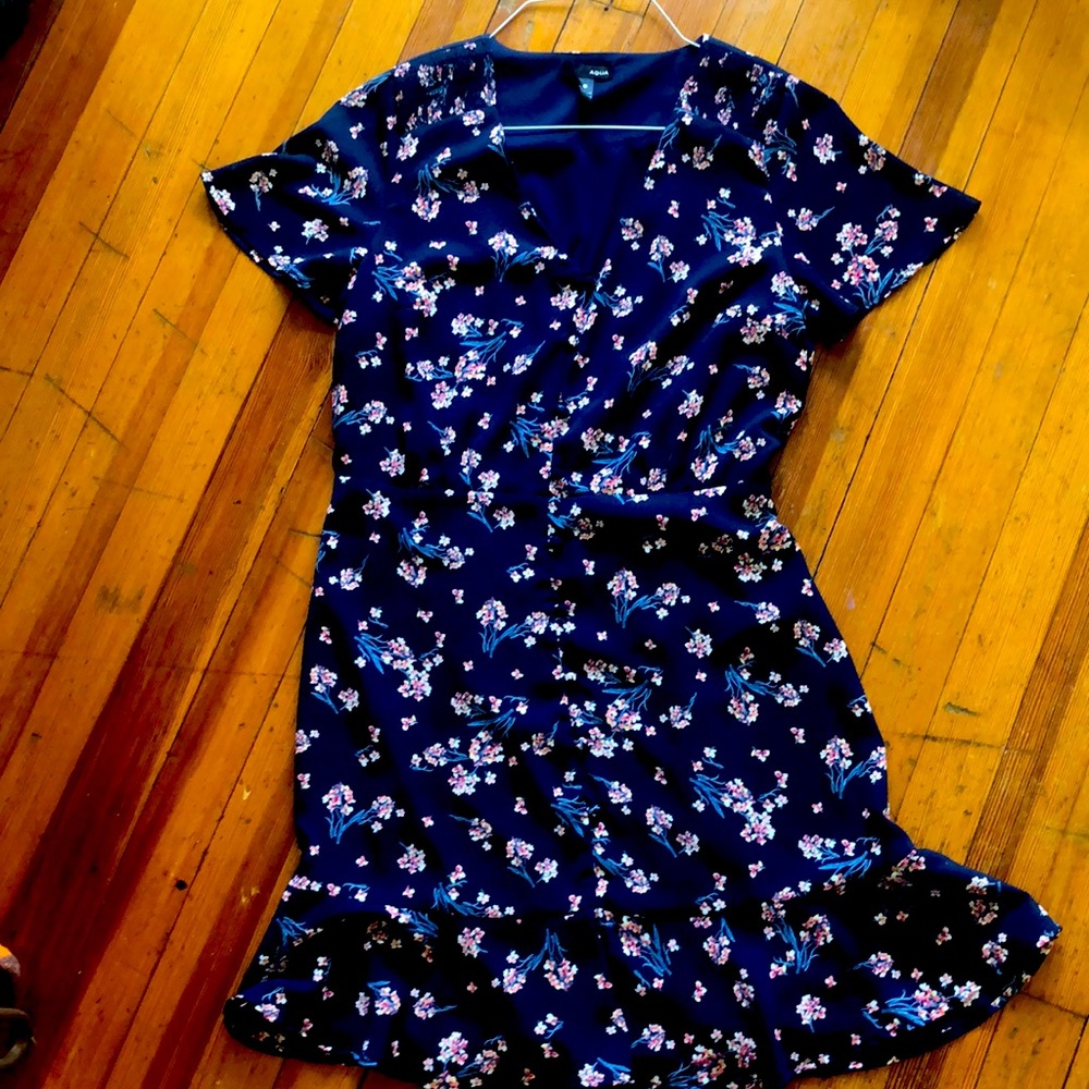 Aqua Floral Dress